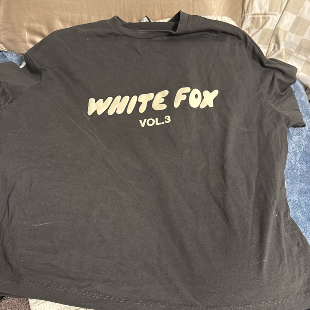 White Fox Boutique Black Tee with White Logo - VOL.3